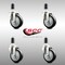 Service Caster 4 Inch 316SS Black Polyurethane Swivel 1-1/4 Inch Expanding Stem Caster Set SCC SCC-SS316EX20S414-PPUB-BLK-114-4 - alternate 1